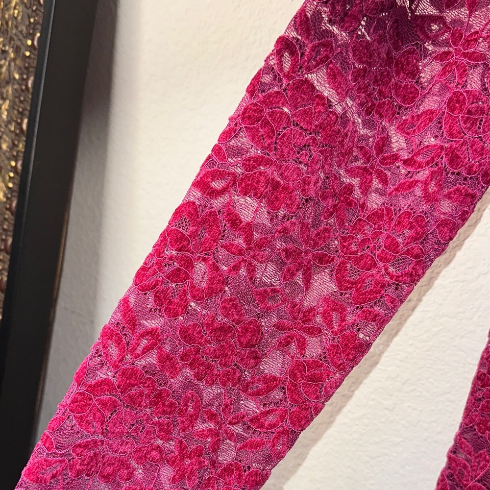 Steve Madden Fuchsia Lace Long Sleeve Dress - Picture 4 of 8
